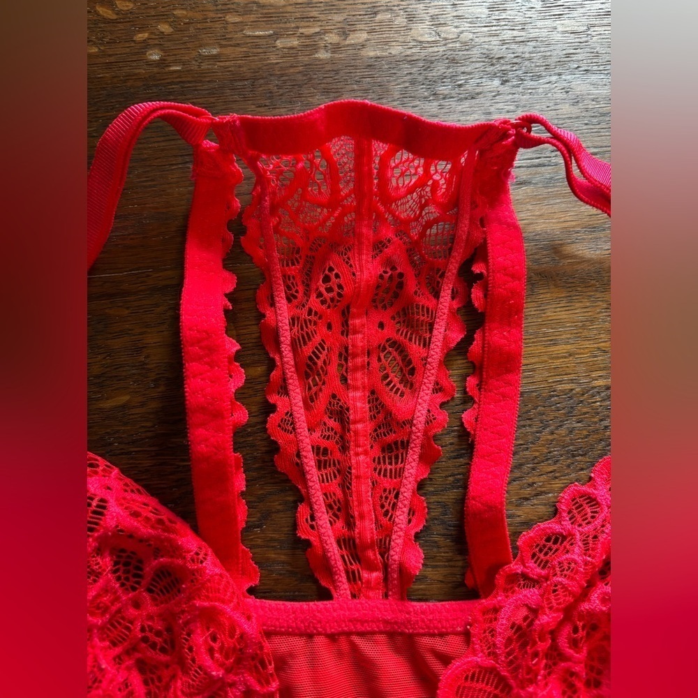 Pink by VS | Ruby red front snap racer back bralette | 34DD - Picture 3 of 6